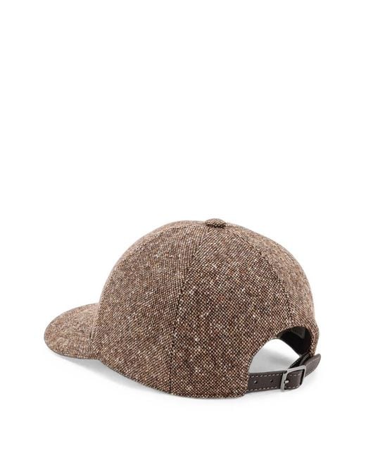Brunello Cucinelli Brown Wool Baseball Cap