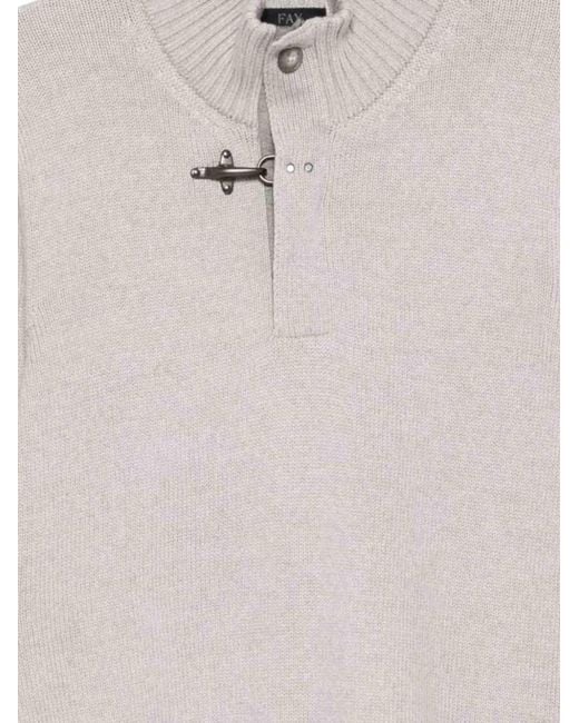 Fay White Fine Wool Turtleneck Sweather for men