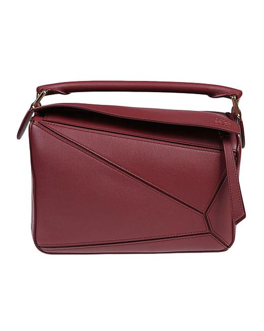 Loewe Red Puzzle Small Leather Shoulder Bag