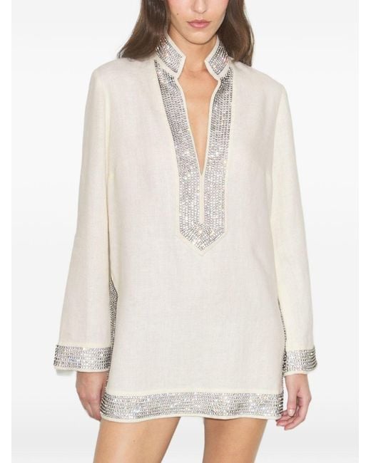 Tory Burch White Linen Tunic
