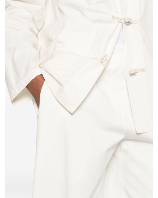 The Row White Galileo Wide-Leg Trousers