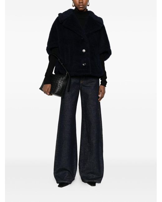Max Mara Blue Wool Cape