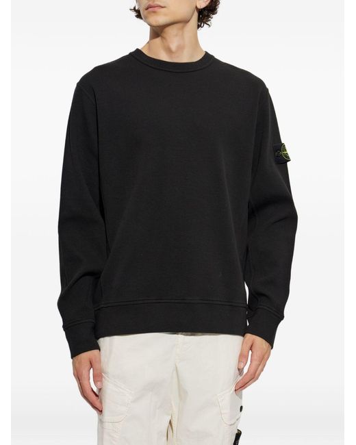 Stone Island Black Cotton Crewneck Sweatshirt for men