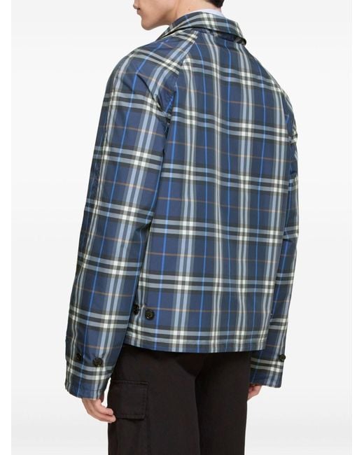 Burberry Blue Reversible Check Jacket for men
