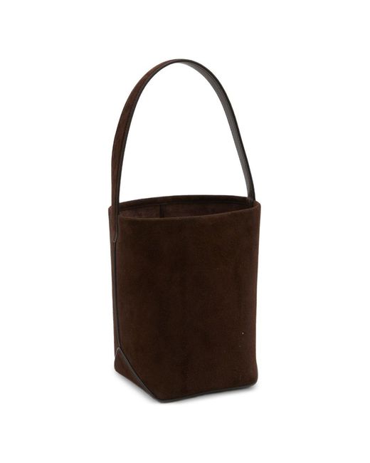 The Row White Park Tote Small Suede Leather Tote