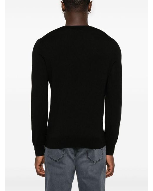 Polo Ralph Lauren Black Slim-Fit Washable Wool Crew Neck Jumper for men