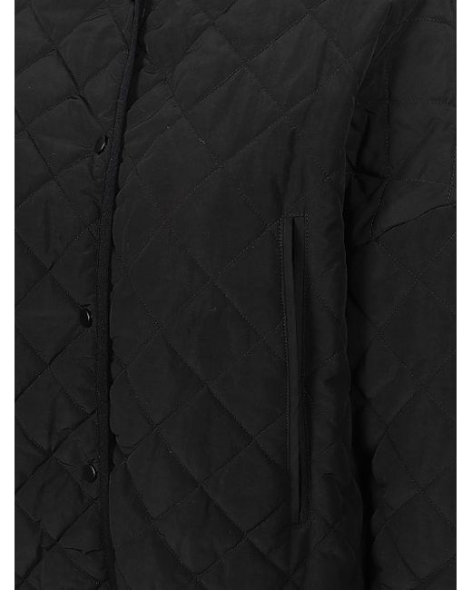 Sandbeige Black Nylon Quilted Jacket