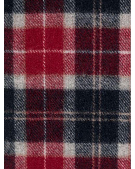 Barbour White Tartan-Check Wool Scarf for men