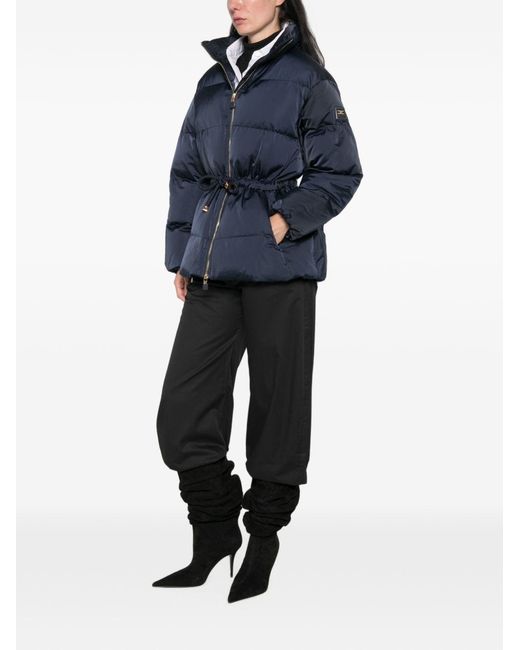 Elisabetta Franchi Blue Short Down Jacket