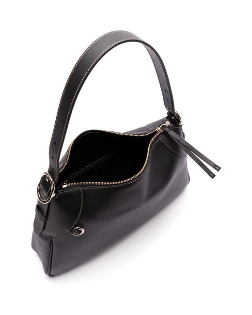 Gucci Black Gg Emblem Large Leather Shoulder Bag