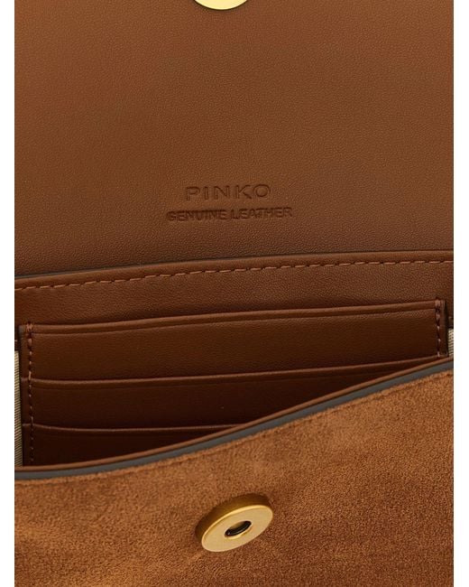 Pinko Brown Saddle Flat Bag