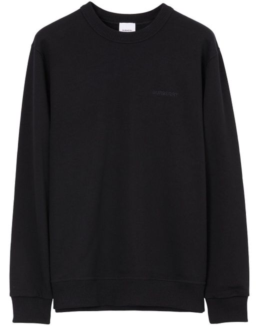 Burberry Black Check Ekd Cotton Sweatshirt for men