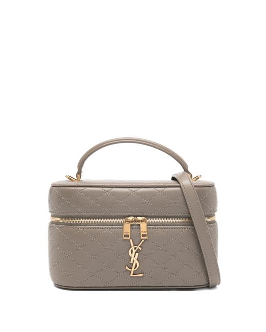 Saint Laurent Gray Gaby Leather Vanity Case