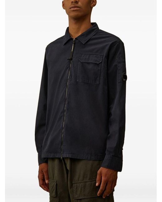 C P Company Black Organic Cotton Overshirt