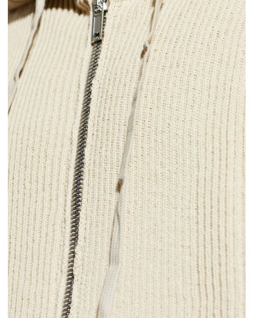 Rick Owens Natural Wool Zip-Up Sweatshirt for men