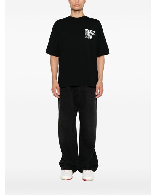 Off-White c/o Virgil Abloh Black Motion Arrow Skate Cotton T-Shirt for men