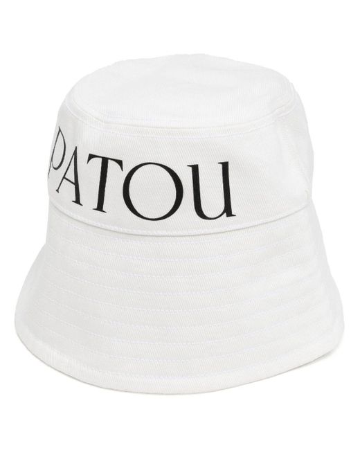 Patou White Logo-print Bucket Hat