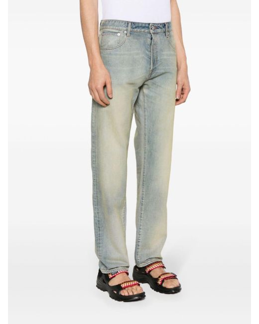 KENZO Gray Bara Slim Mid-Rise Jeans for men