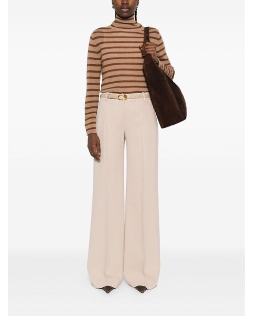 Be You Brown Striped Cashmere Sweater