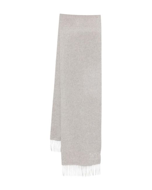 Max Mara White Cashmere Scarf