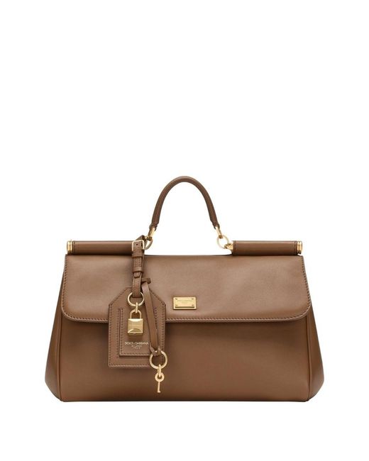 Dolce & Gabbana Brown Sicily Soft Leather Handbag