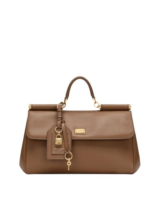 Dolce & Gabbana Brown Sicily Soft Leather Handbag