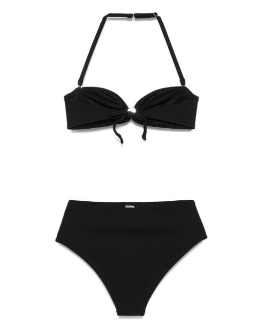 Emporio Armani Black High Waist Brief Bikini Set
