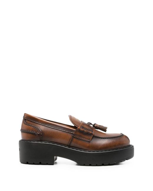 Miu Miu Brown Leather Loafers