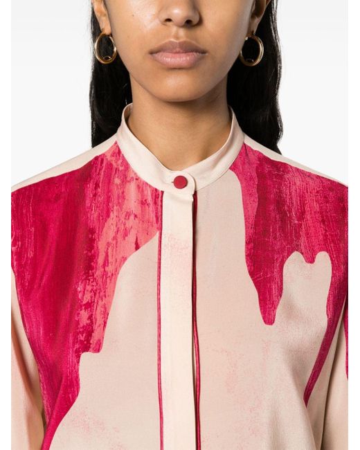 F.R.S For Restless Sleepers Pink Eunice Palm-print Shirt