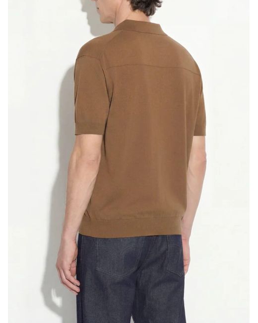 Paolo Pecora Brown Short-Sleeved Polo Shirt for men