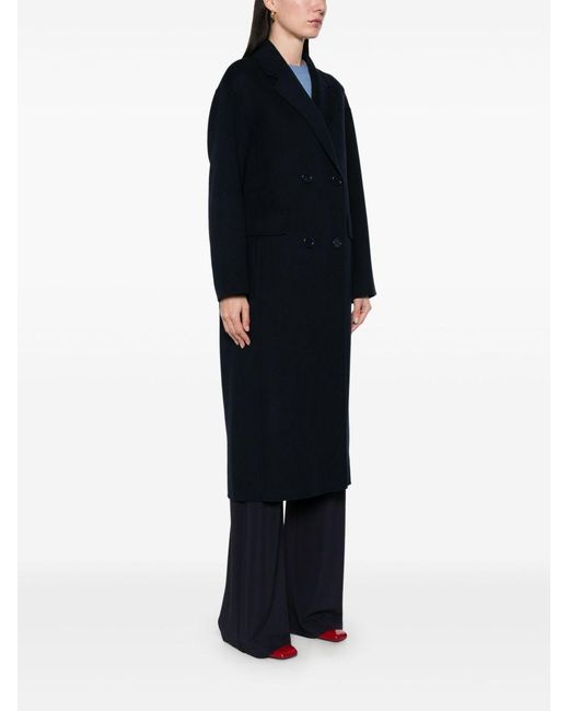 Max Mara Blue Wool Long Coat
