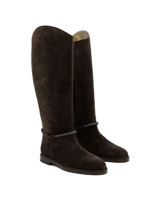 Brunello Cucinelli Black Leather Boots