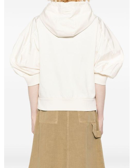 Moncler White Hooded Cardigan