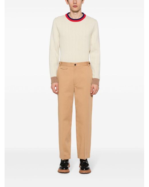 Gucci Natural Web-detail Trousers for men