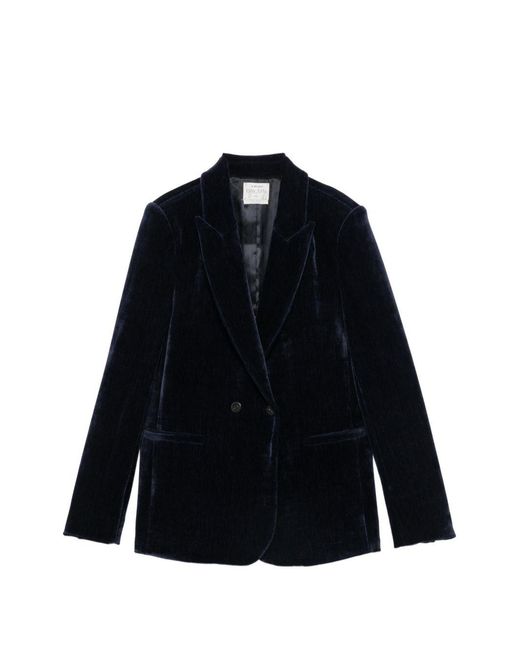 Forte_forte Blue Velvet Double-Breasted Jacket
