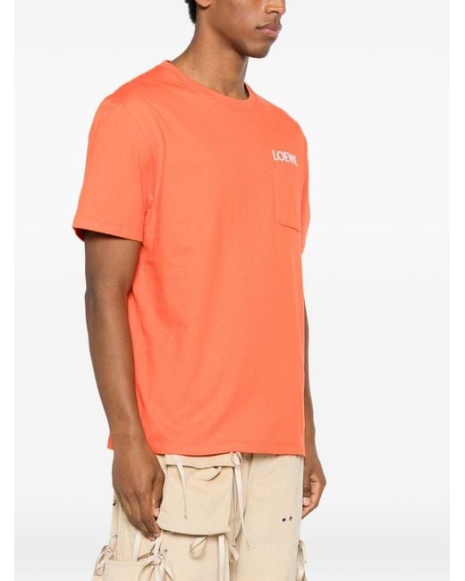 Loewe Orange Logo Cotton T-Shirt for men