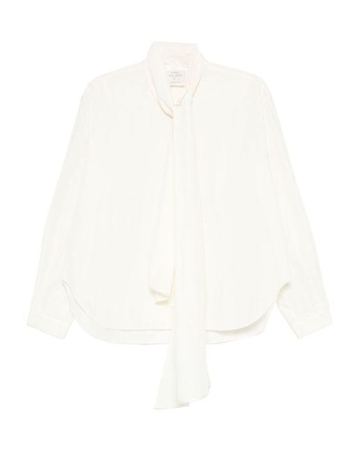 Forte Forte White Blouse With Bow Tie Detail
