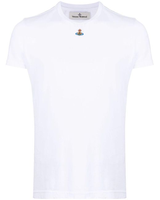 T-shirt In Cotone Con Logo di Vivienne Westwood in White