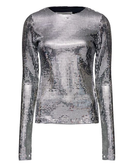 MM6 by Maison Margiela Gray Metallized Top