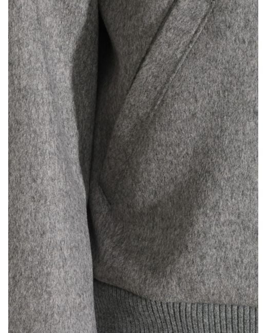 Lardini Gray Ribbed-Trim Wool Bomber Jacket for men