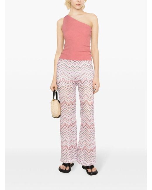 Missoni Pink Zigzag Pattern High-Waisted Trousers