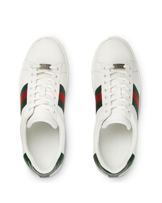 Gucci White Ace Leather Sneakers for men