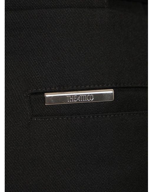 The Attico Black Wool Midi Skirt