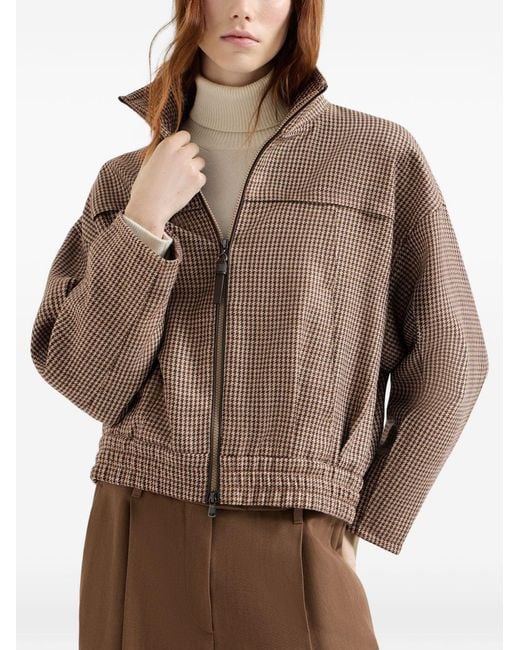 Brunello Cucinelli Brown Wool Blouson Jacket