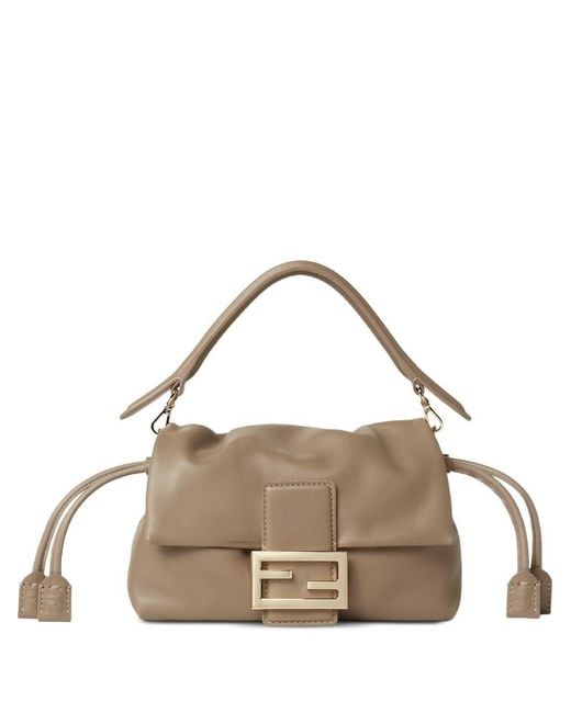 Fendi Metallic Baguette Small Leather Handbag