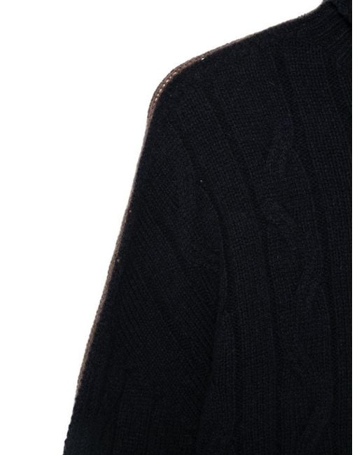 Alysi Black Wool Turtle-Neck Jumper