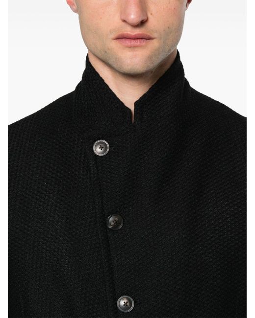 Emporio Armani Black Knitted Single-breasted Jacket for men
