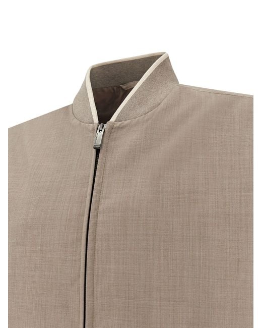 Paul & Shark Brown Hybrid Bomber Jacket for men