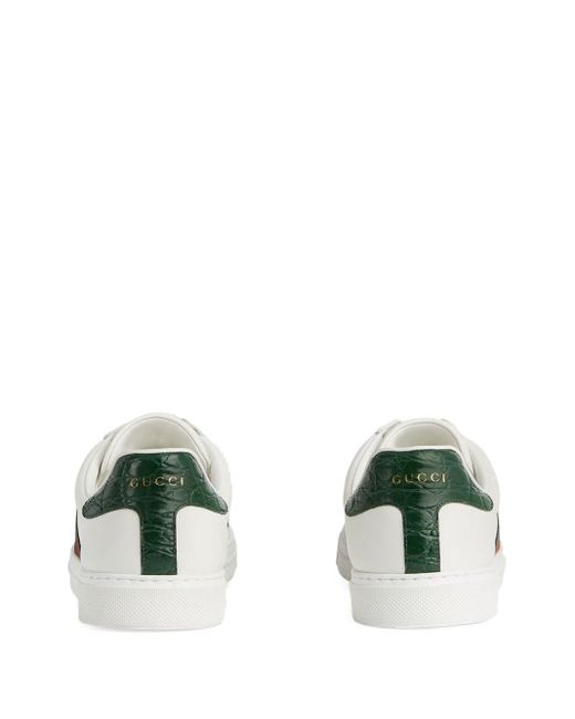 Gucci White Ace Leather Sneakers for men