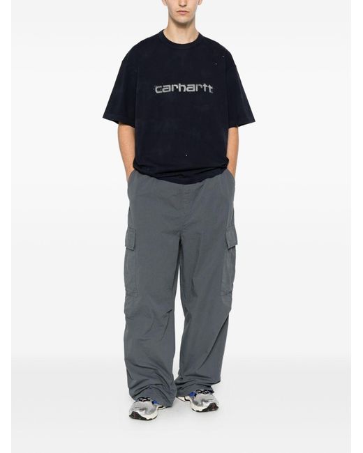 Carhartt Blue Logo Cotton T-Shirt for men